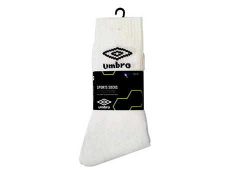 Calcetines para Hombre UMBRO Sports 3 Pares Blanco para Fútbol (EU 39 - 42)