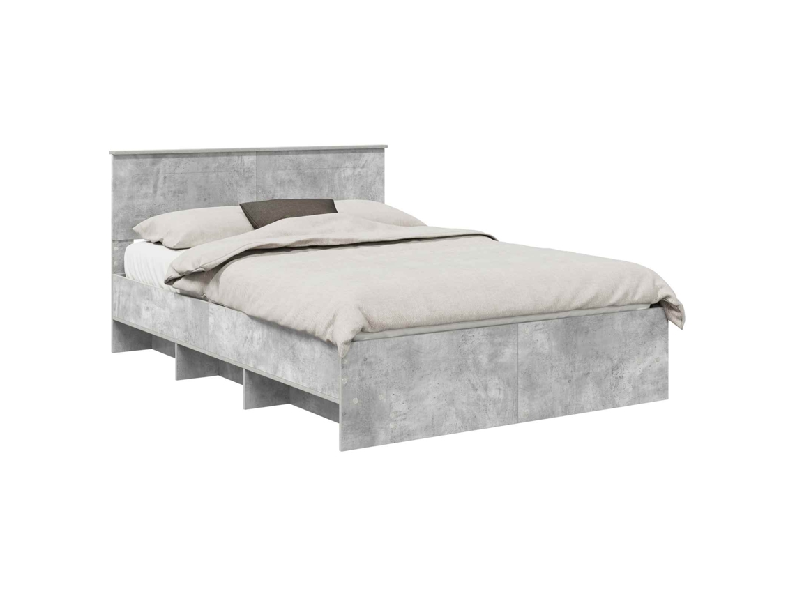 Maison Exclusive - Estructura De Cama Con Cabecera Gris Concreto 140 X 200 Cm