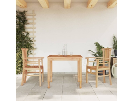 Conjunto 3 de comedor para jardín VIDAXL madera maciza de teca