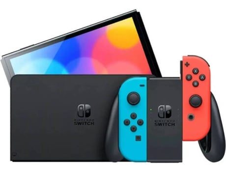 Consola Nintendo Switch Modelo OLED (64 GB - Azul y Rojo Neón)