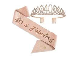 Conjunto de cinturón y diadema para joven de 18 años, 2026, hoja de oro rosa, elegante y lujoso.