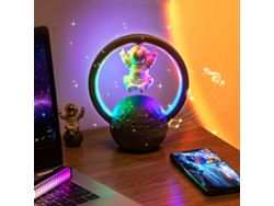 Astronauta Magnético Levitante Dorado #b - Luz Nocturna LED RGB con Reproductor de Música y Altavoz Bluetooth - Lámpara de Mesa - Decoración del Hogar