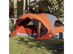 Tienda De Campaña Familiar 6 Personas Impermeable Gris Naranja