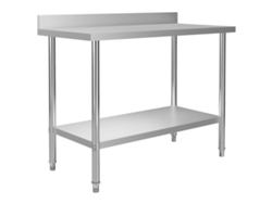 vidaXL Mesa trabajo cocina y salpicadero acero inoxidable 120x60x93 cm