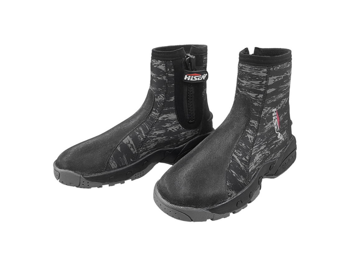 Botas de buceo de neopreno de 15 mm con cremallera antideslizante.
