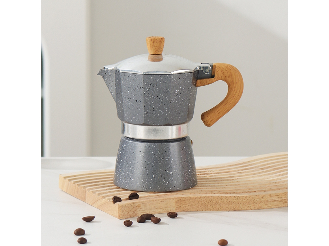 Cafetera italiana de aluminio de una sola válvula de 150 ml, color gris Eifson