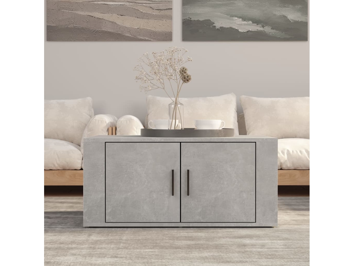Mesa de Centro de Apoyo 80X50X36 Cm Derivados Madera Gris Cemento