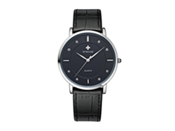Reloj Analógico De Cuarzo Con Correa De Pu Ajustable Impermeable Wwoor (negro)