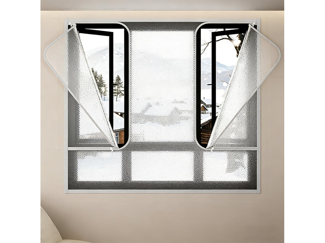 Lámina Aislante Térmica Para Ventanas, Lámina De Burlete, Kit Aislamiento Ventanas Con Tira Adhesiva, Fácil...