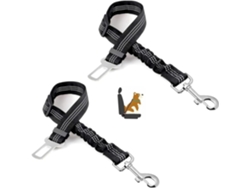 correas elásticas ajustables para perros para coche, YANYXR (negras)