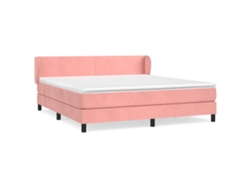 Maison Exclusive - Cama Box Spring Con Colchón Terciopelo Rosa 160x200 Cm