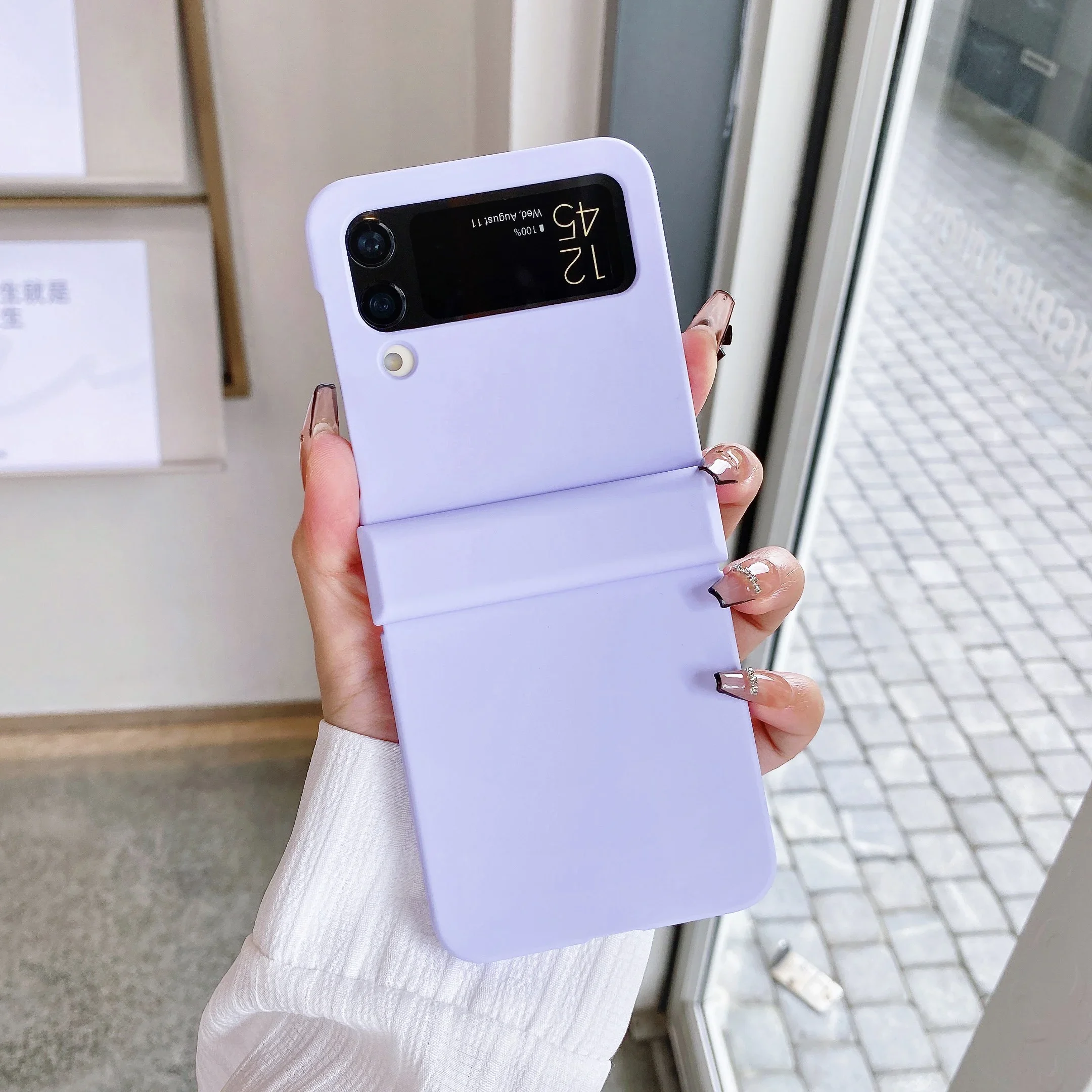 (morado Claro, Galaxy Z Flip 7 Fe) Funda Plegable Ultradelgada Y Rígida Para Teléfono, A Prueba De Golpes, Agradable Al Tacto Y Altamente Protectora.