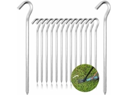 Estacas para tienda de campaña, 20 estacas de aluminio de 18 cm para camping, estacas para el suelo, tiendas de campaña para jardín y exterior