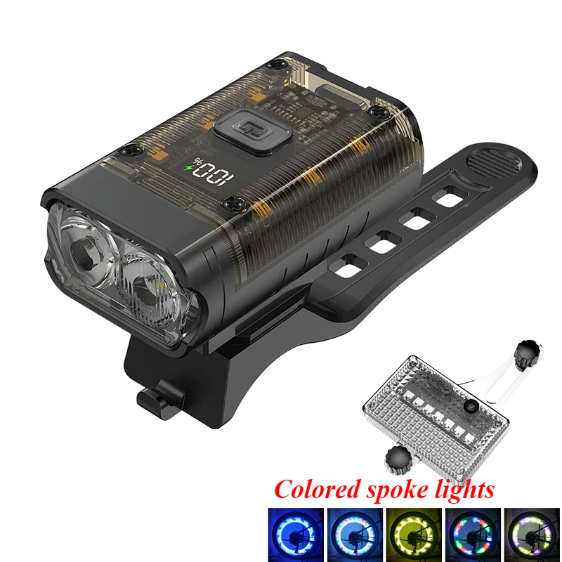 Faro LED para bicicleta T6 de 1300 lm, recargable por USB, ideal para ciclismo nocturno, scooter y ciclismo de montaña. Aeuzwr