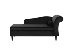 Chaise longue derecho BELIANI Luiro de Terciopelo Negro 160x70x77