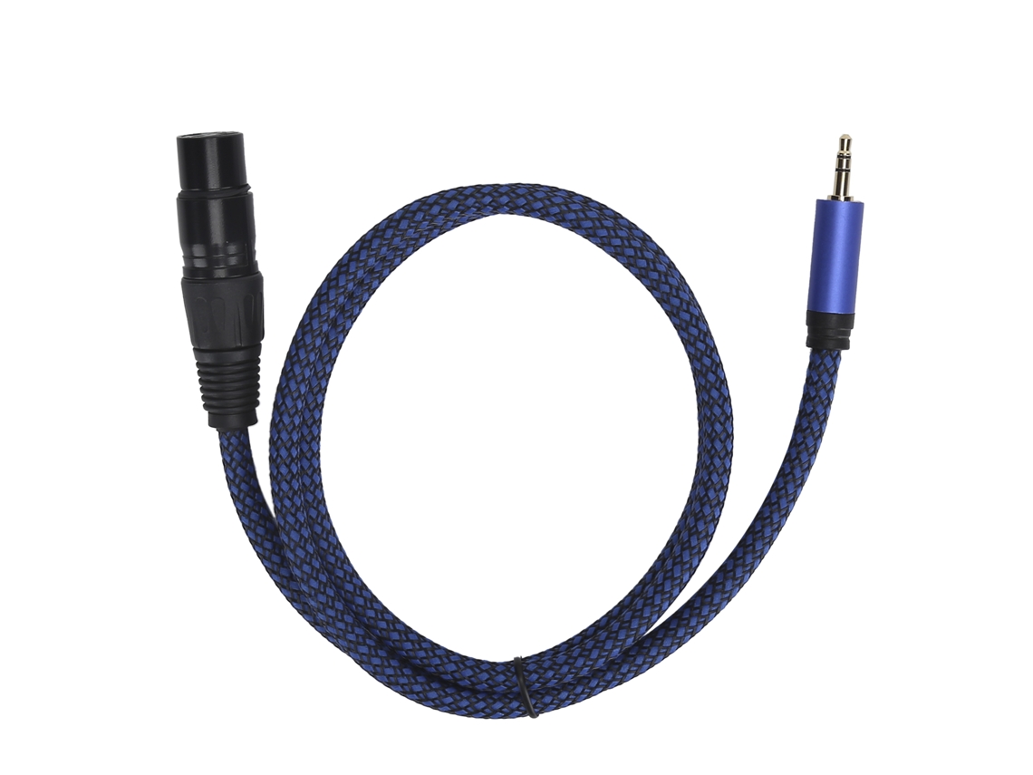 Cabo Xlr Fêmea Para 3.5mm Jack Sinal Balanceado Microfone 24awg 1m Jd6033
