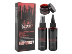 Set De Maquillaje Sangre Falsa Festival 3pcs Spray Sangre Coagulada Crema Realista Para Cosplay