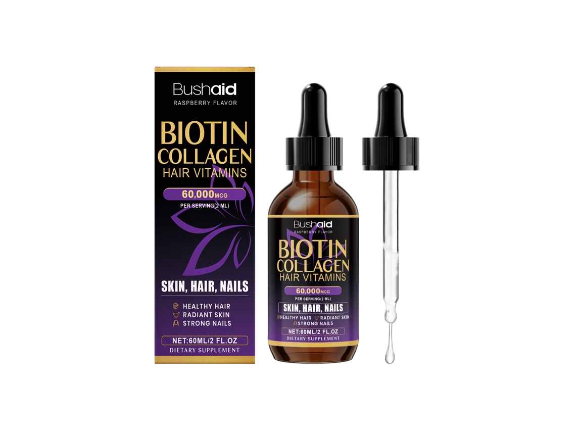 Gotas para el cuidado del cabello con biotina y colágeno
