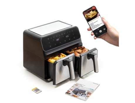 Freidora sin Aceite con Grill, Accesorios y Recetario InnovaGoods Air Fryer  Fryinn 12-in-1 6000 Negro Acero 6 L 3400 W 