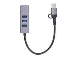 Ats-adaptador Hub Usb 3.0 Con Puerto Ethernet Gigabit 1000, 3 Puertos, Transmisión Rápida Y Plug And Play
