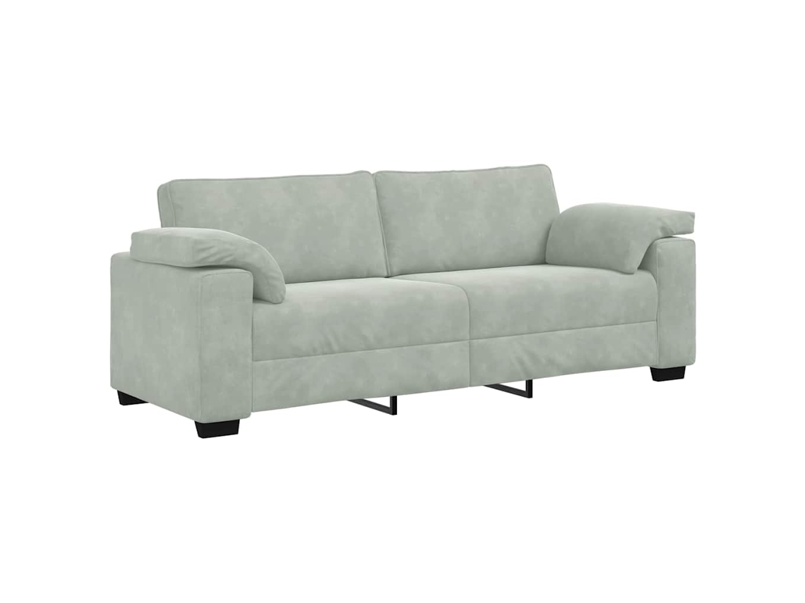 Maison Exclusive - Sofá De 3 Plazas De Terciopelo Gris Claro 220x77x82 Cm