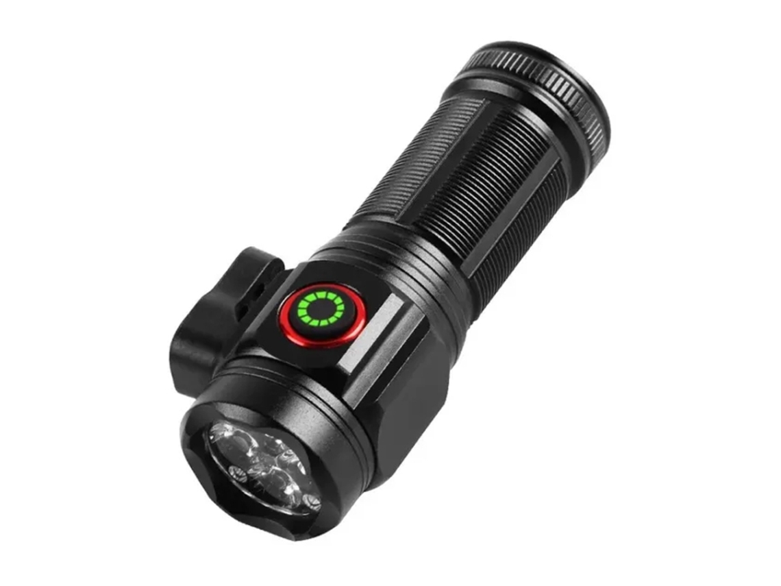 Mini linterna LED recargable de alto brillo (negra)