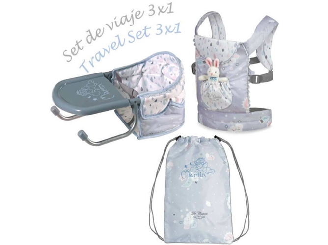 Muñeca DISFRAZZES Set de Viaje Portabebe Martin Mas Trona Portatil (14 x 23 x 38 cm)