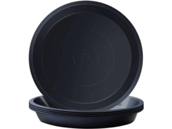 5 Platos Negros Plástico 21cm Para Macetas Flores Jardín Interior Exterior