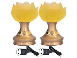 2 Lámparas Budistas Led Amarillas Ajustables Con Enchufe Europeo 100-240v Para Decoración Del Hogar