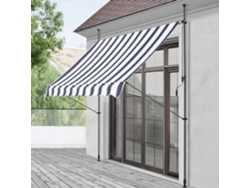 Toldo articulado PRO.TEC Stem  400 x 120 x 220-309 cm Azul oscuro y Blanco
