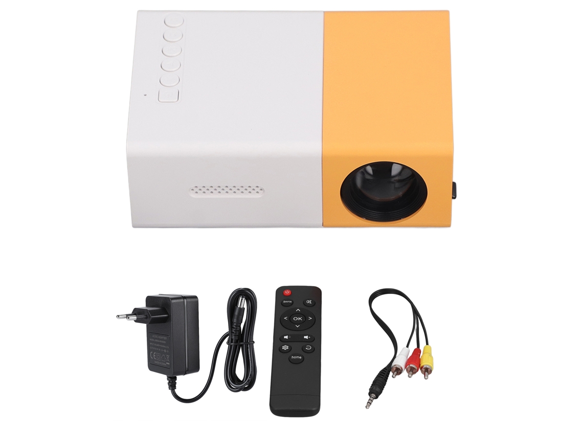 Miniproyector Led Portátil Pico 1080p Full Hd Con Control Remoto, Interfaz Usb, Sonido, Enchufe Europeo, 110-240v