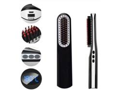 Alisador de Barba Rápido Masculino Sem Fio Pente Estilo de Cabelo Lcd Multifuncional Sem Fio Carregamento Usb Escova de Alisamento de Cabelo