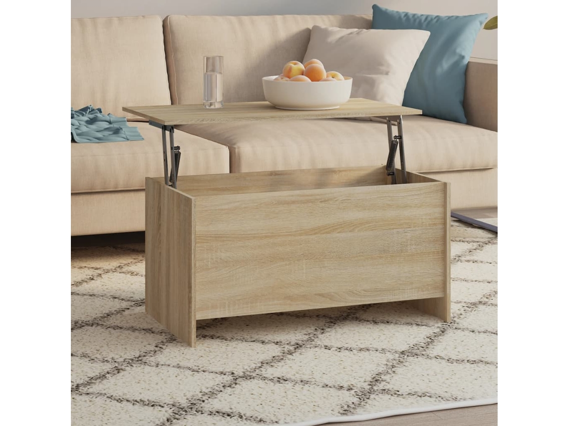 Mesa de Centro Apoyo 102X55,5X52,5 cm Madera Procesada Roble Sonoma