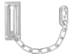Cadena De Acero Inoxidable Para Puertas Cerradura Interiores Con Pestillo Deslizante Y Llave Color Plata.