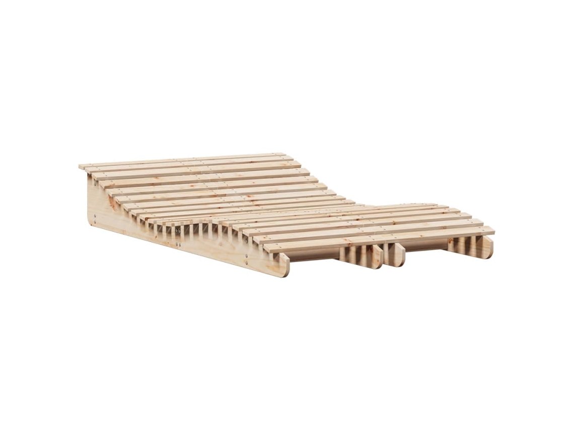 Juego de 2 tumbonas de madera maciza de pino MAISON EXCLUSIVE (205x60x31,5 cm)