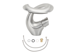 Grifo para lavabo de baño, cascada, ajustable, mezclador de agua caliente y fría, de latón, aerodinámico, para fregadero bajo encimera, color plateado