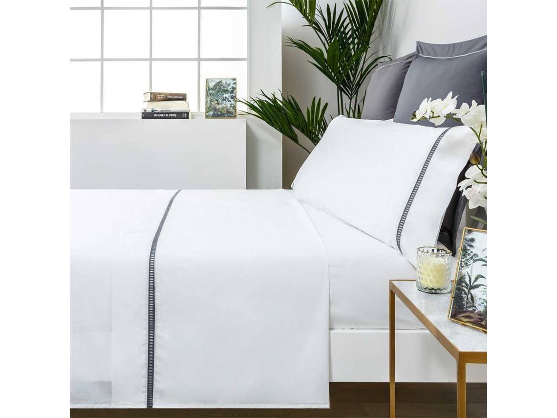 Juego de Sábanas COTTON ARTEAN Vainica (Blanco - Cama de 150 cm - Algodón)
