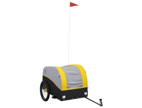 RemolqueVIDAXL para bicicleta hierro negro y amarillo (45 kg)