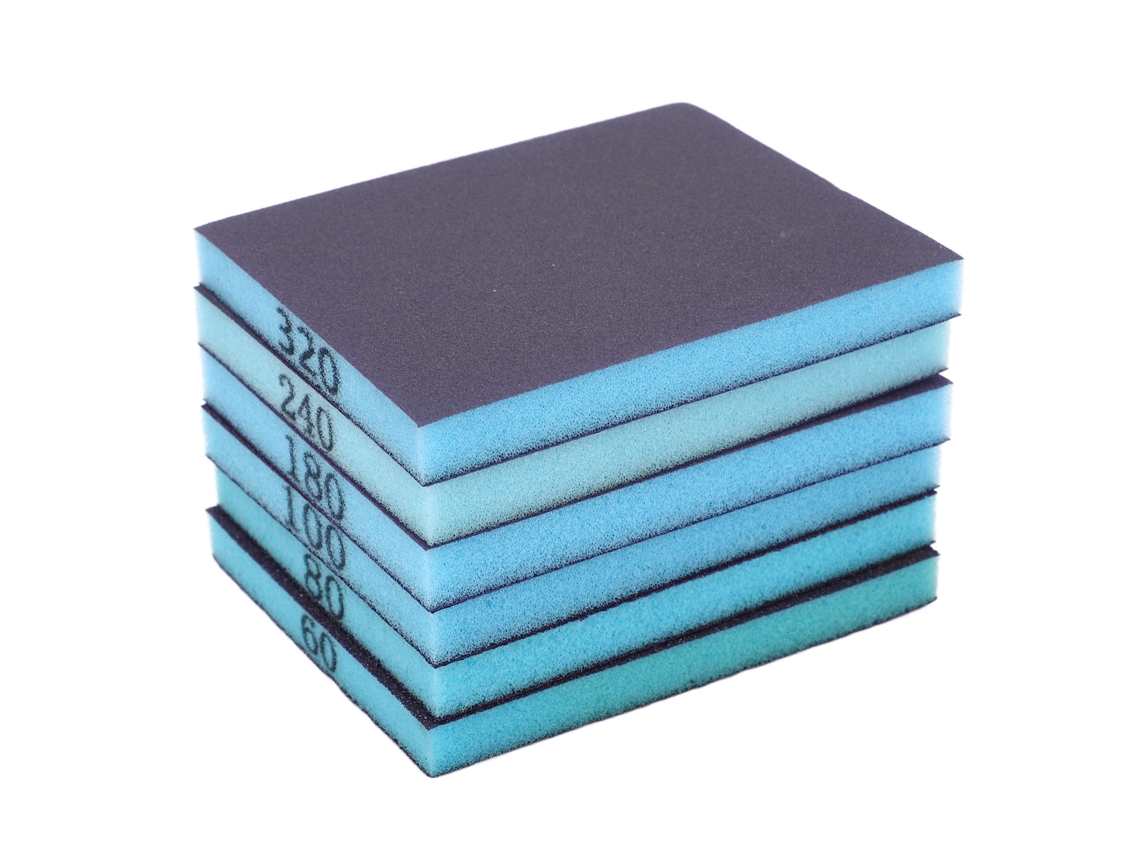 Kit de 6 esponjas Lijado de doble cara, resistentes al desgaste, con grano 60-320, para pulir muebles.