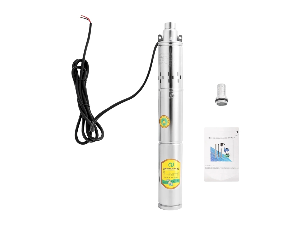 Bomba de agua solar, 370 W de potencia, elevación máxima de 65 m, caudal de 18 m³/h, 24 V, OEM UE