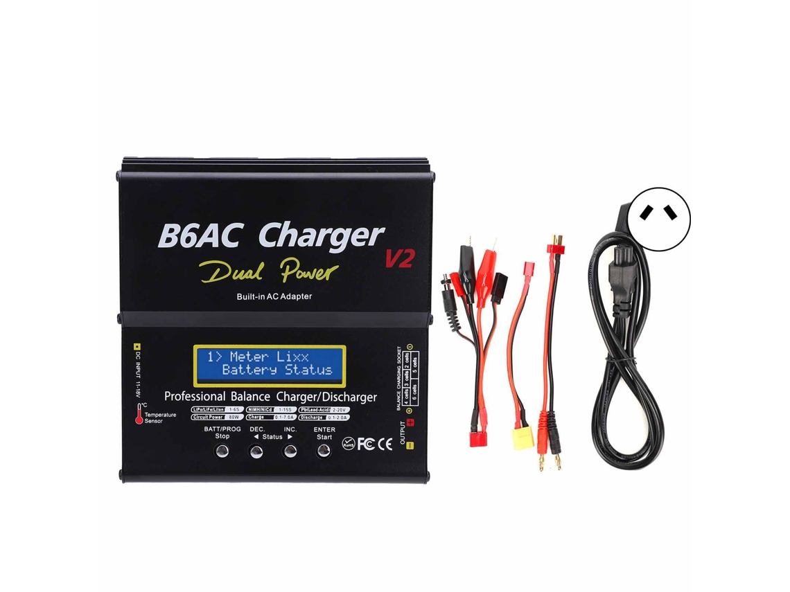 Cargador Descargador Inteligente B6ac V2 De Aluminio 80w 7a Con Cable De Carga Plug Au 220v Negro