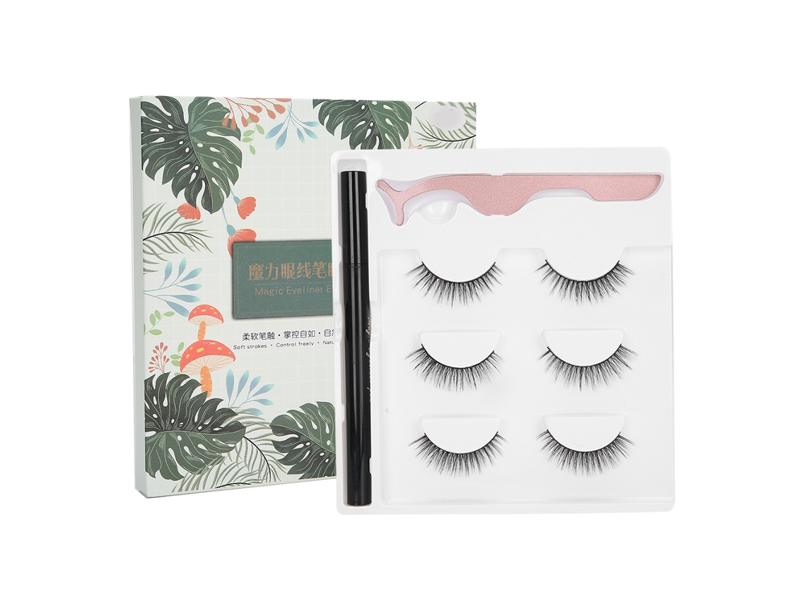 Kit De Maquillaje Con Delineador Líquido Autoadhesivo, Pestañas Postizas Y Pinzas (e29, Caja Verde)