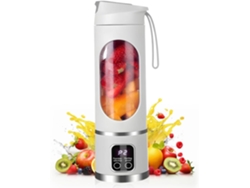 Batidora Blanca 450ml 12 Cuchillas C  Pantalla Led Recargable Para Casa Deportes Exterior