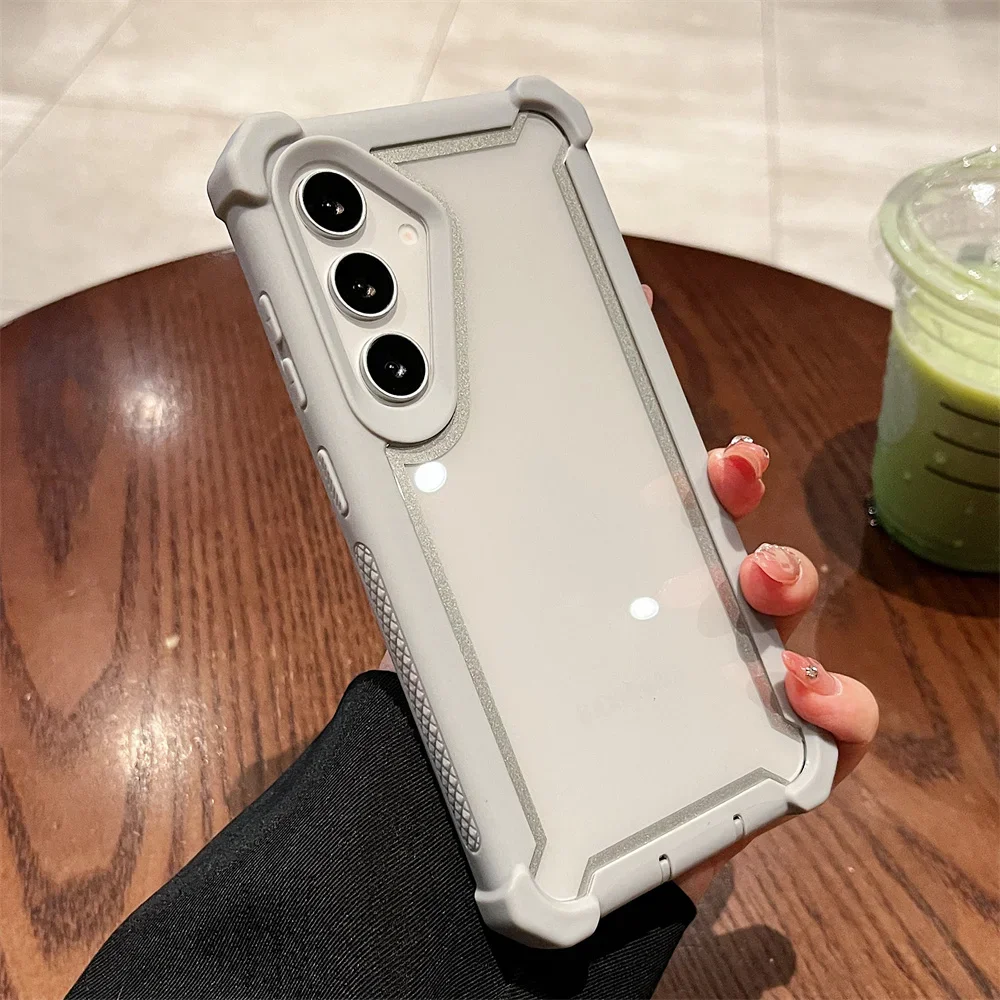 (samsung A36, Gris) Funda De Lujo Transparente De Doble Capa Reforzada Para Teléfono Samsung