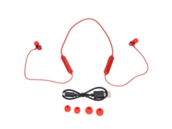 Auriculares Deportivos Inalámbricos Bluetooth Con Banda Para El Cuello, Cancelación De Ruido Y Micrófono - Rojo