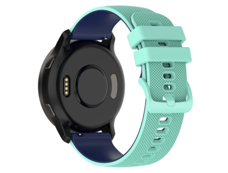 Correa de Silicona 22mm bicolor ajustable para Samsung Galaxy Watch3 45mm/Huawei Watch 3/Garmin Forerunner 255/Apex 46mm - verde azul