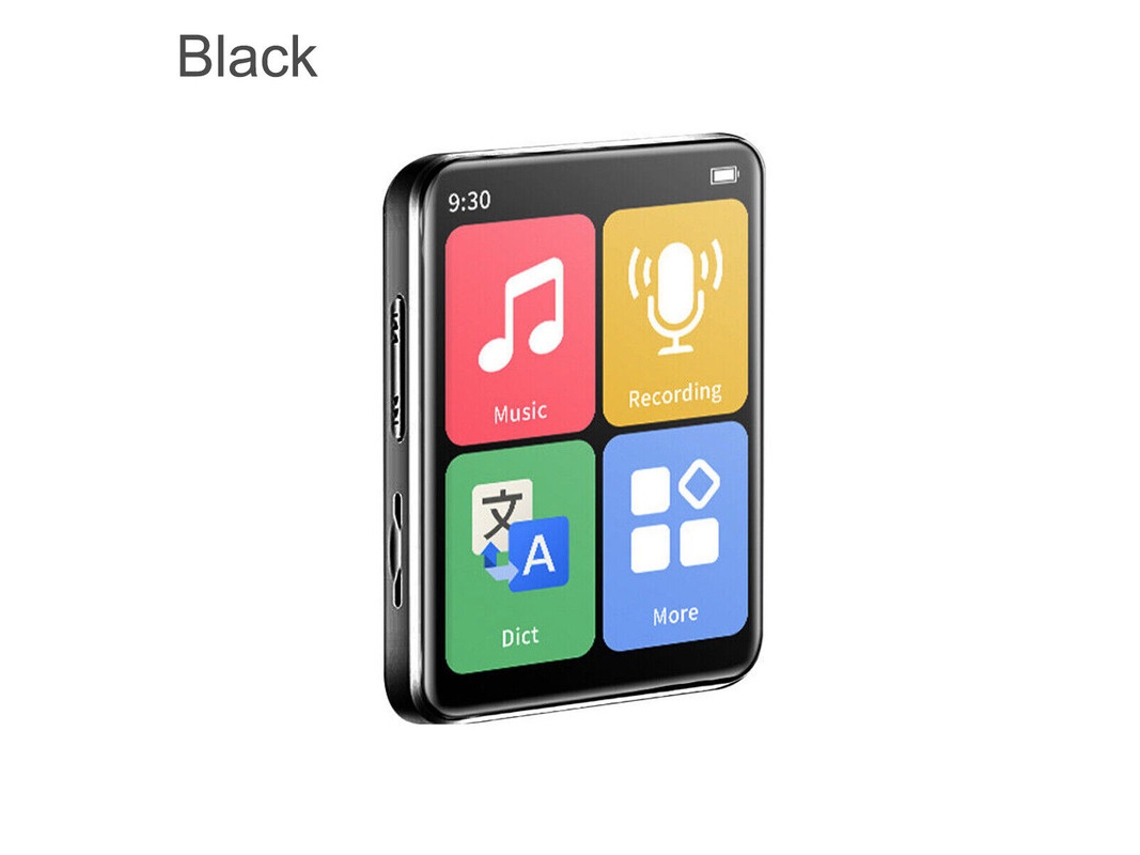 MP3 YIZHOOD D2 0G)Portátil Bluetooth 5.0 Pantalla Táctil Completa Deporte Sin Pérdidas HIFI Radio FM negro