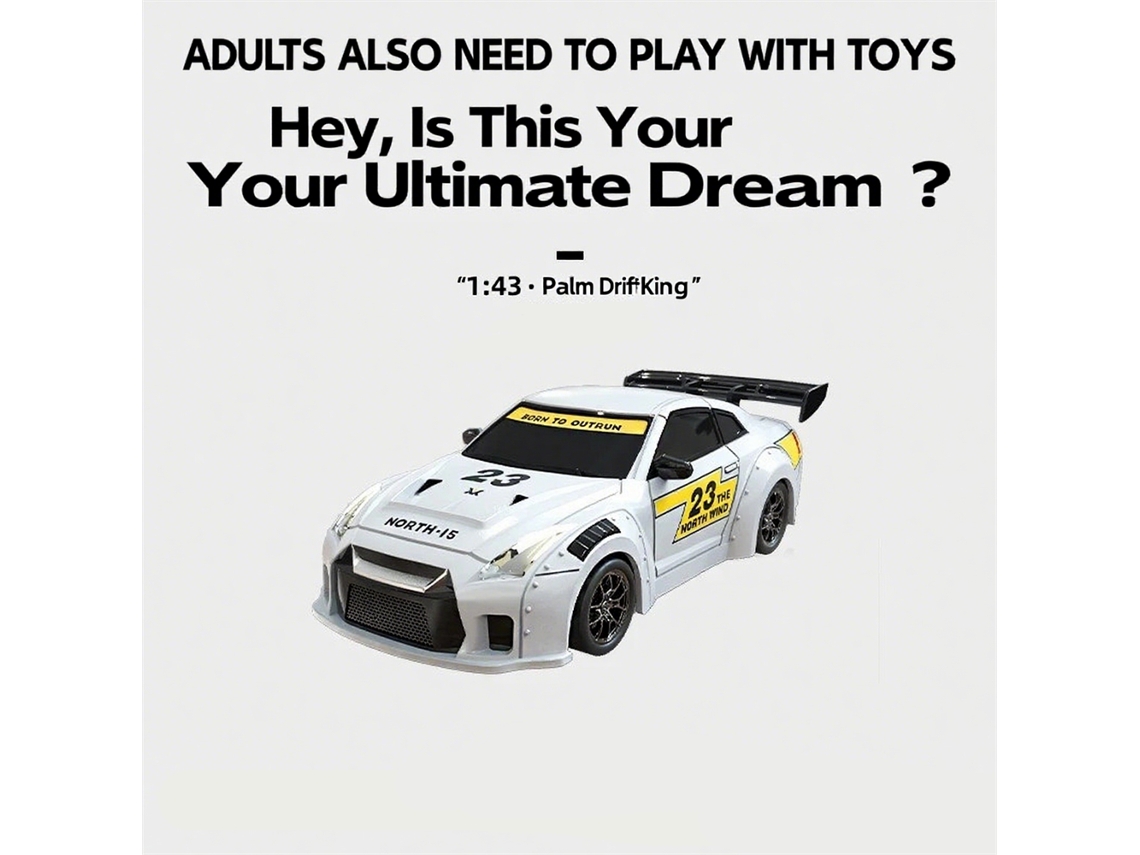 Coche RC miniatura para drift Greys916 RTR 1/43 2.4g 4x4 con giroscopio y luz LED, alta velocidad, ideal para carretera. Regalo perfecto para niños. MDUG