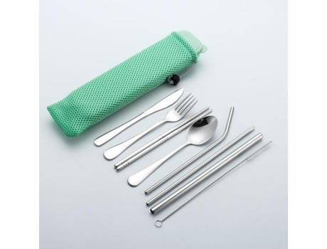 Cubiertos de camping, cubiertos de viaje al aire libre de 8 piezas, cubiertos de senderismo, juego de cubiertos de picnic