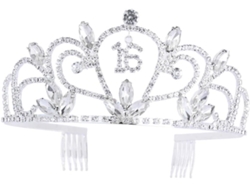 Corona Para Niñas, Tiara De Cumpleaños Chapada En Oro, Accesorio Para Fiestas
